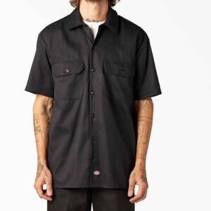 Dickies Men black button up.